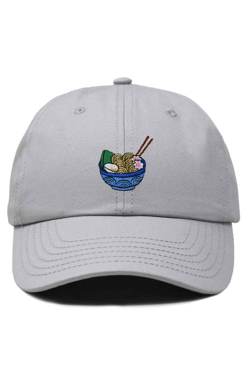 Dalix Noodles Embroidered Casual Cap In Gray