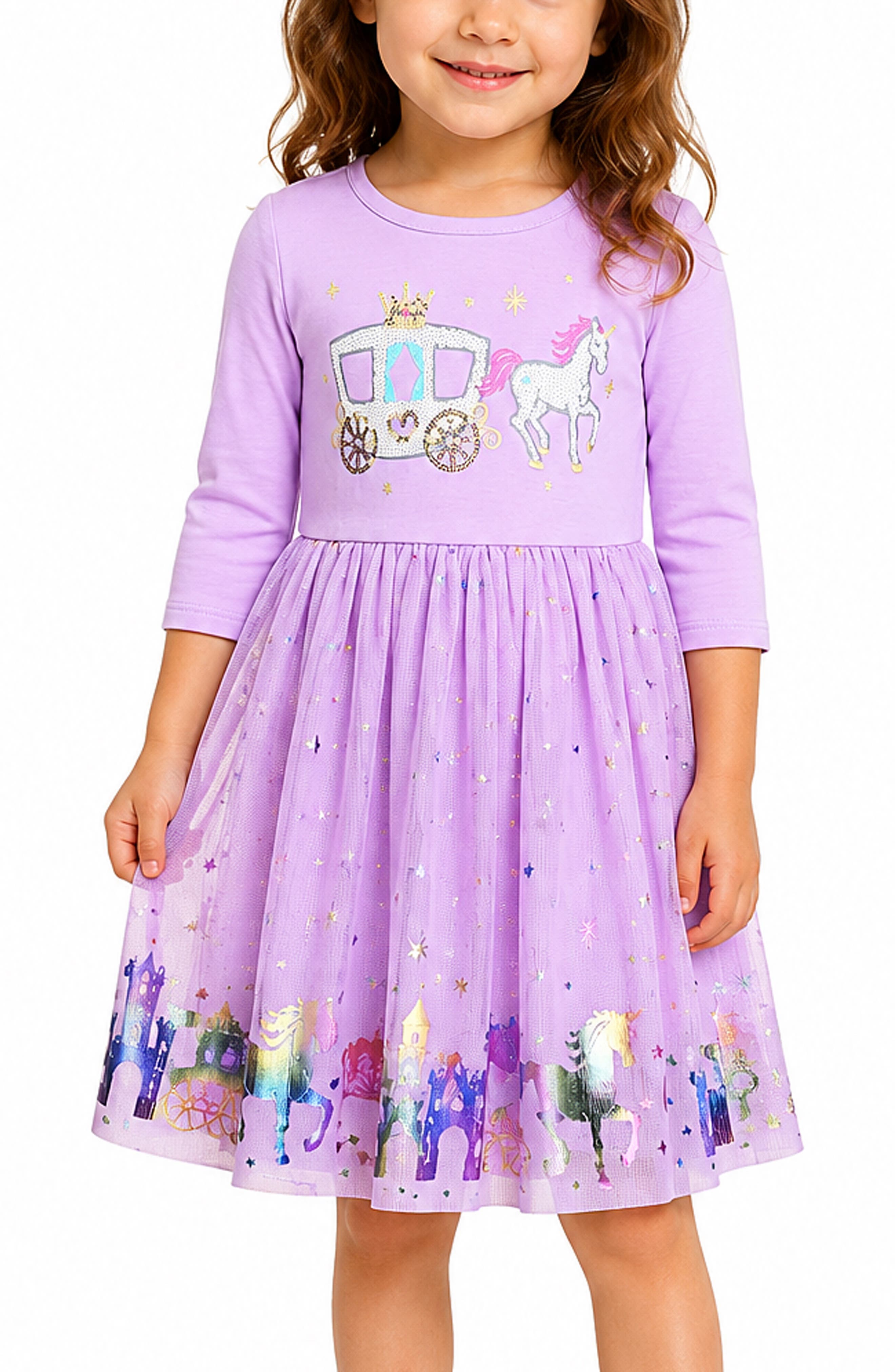 Kids' Princess Long Sleeve Tutu Dress