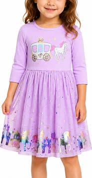 Zunie Kids' Princess Long Sleeve Tutu Dress