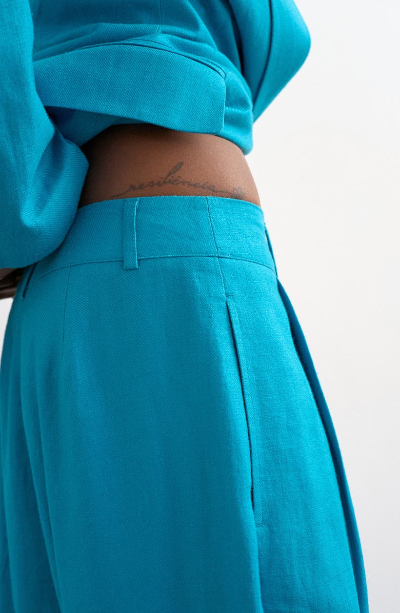 Topshop Occasion Barrel Pants, Alternate, color, Turquoise