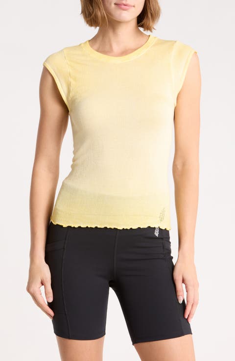 Double Point Short Sleeve Ribbed T-Shirt