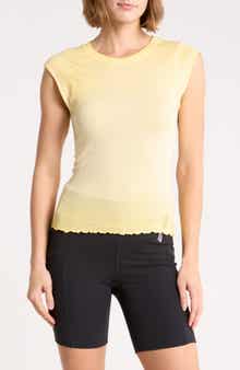 Double Point Short Sleeve Ribbed T-Shirt