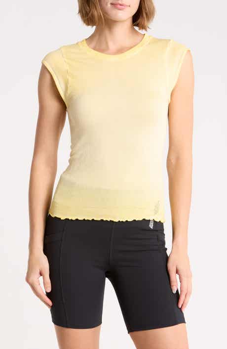 Double Point Short Sleeve Ribbed T-Shirt