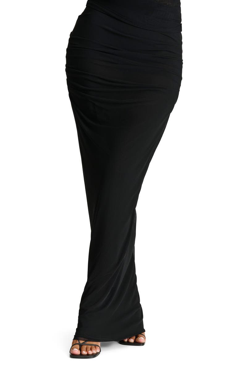 Naked Wardrobe Ruched Mesh Skirt, Main, color, 