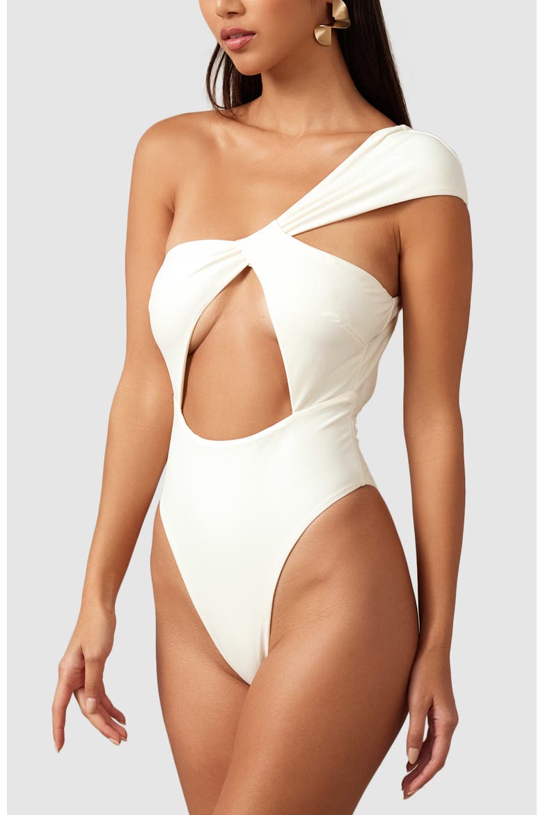 Aurora One-Piece Swimsuit, Alternate, color, Cream