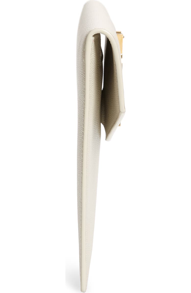 Saint Laurent Uptown Calfskin Leather Envelope Clutch, Alternate, color, 9207 Crema Soft