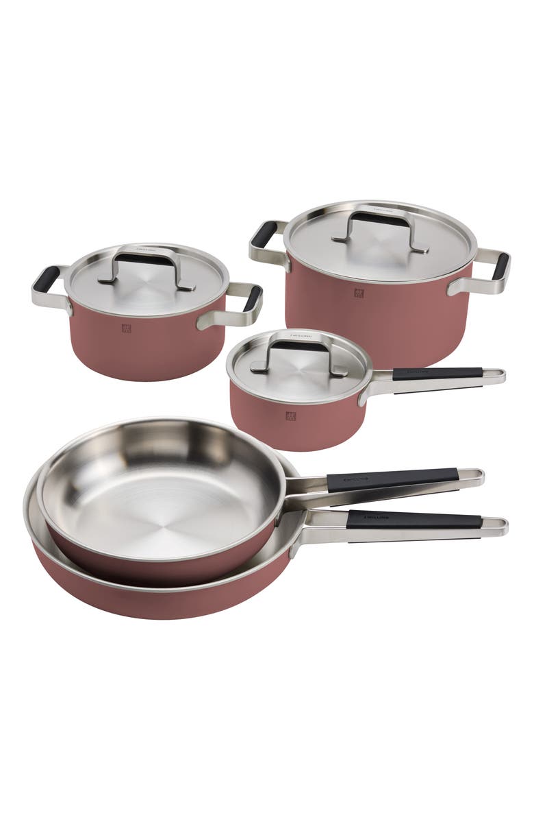 ZWILLING Pure 8-Piece Nonstick Stainless Steel Cookware Set, Main, color, Rose