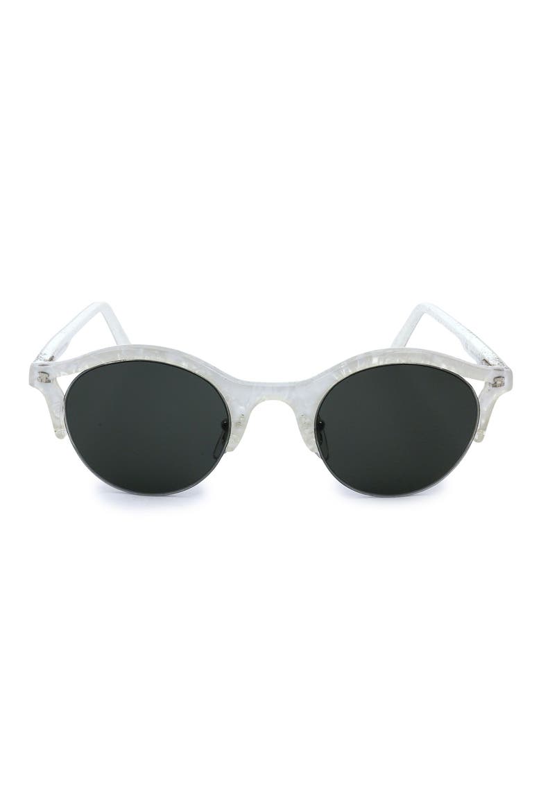 54mm Round Sunglasses, Main, color, WHITE