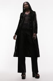 Topshop Liquid Vinyl Trench Coat