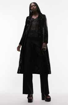 Topshop Liquid Vinyl Trench Coat