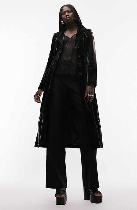 Topshop Liquid Vinyl Trench Coat