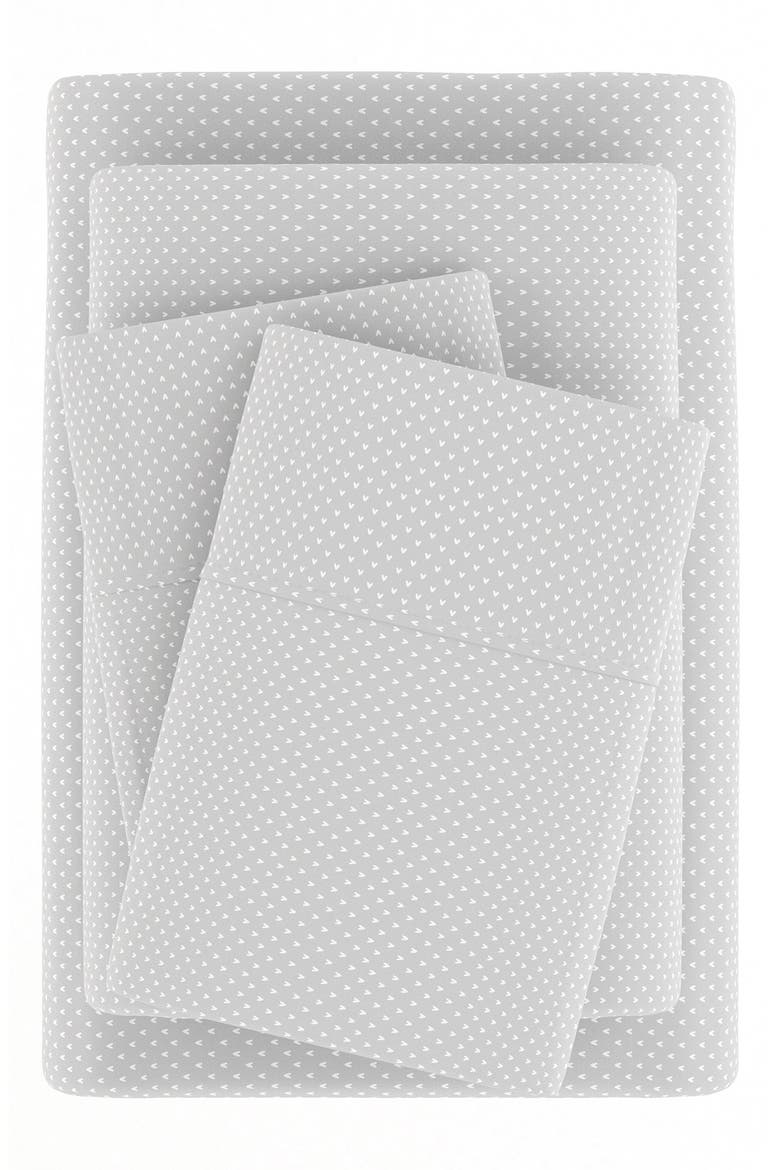 Premium Ultra Soft My Heart Pattern 4-Piece Bed Sheet Set, Alternate, color, LIGHT GRAY