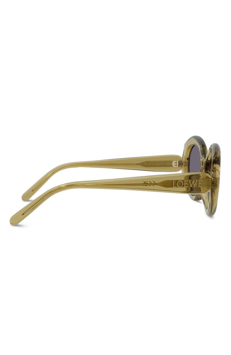 Loewe Thin Mini 54mm Oval Sunglasses, Alternate, color, Shiny Dark Green / Violet