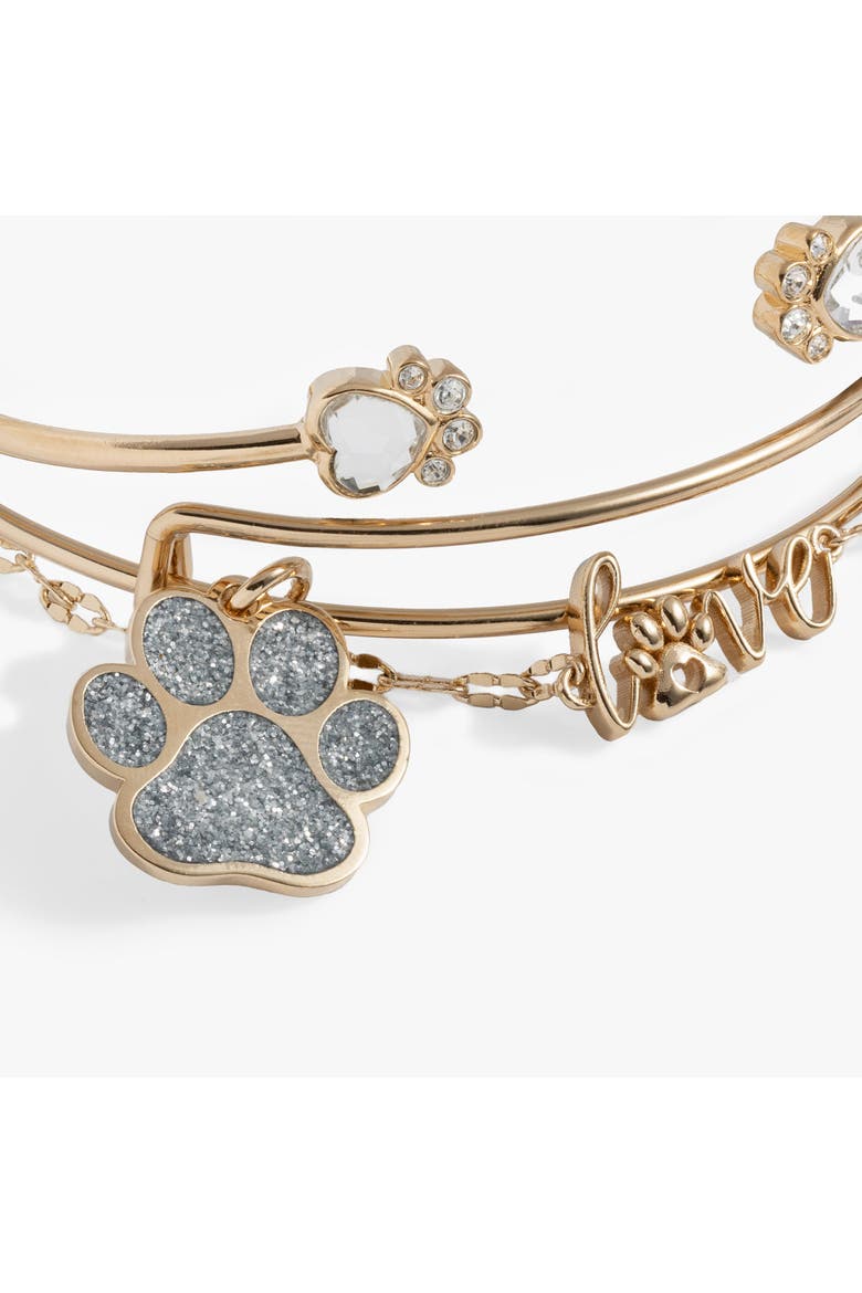 'Paws of Love' Bracelet Set of 3, Alternate, color, Gold