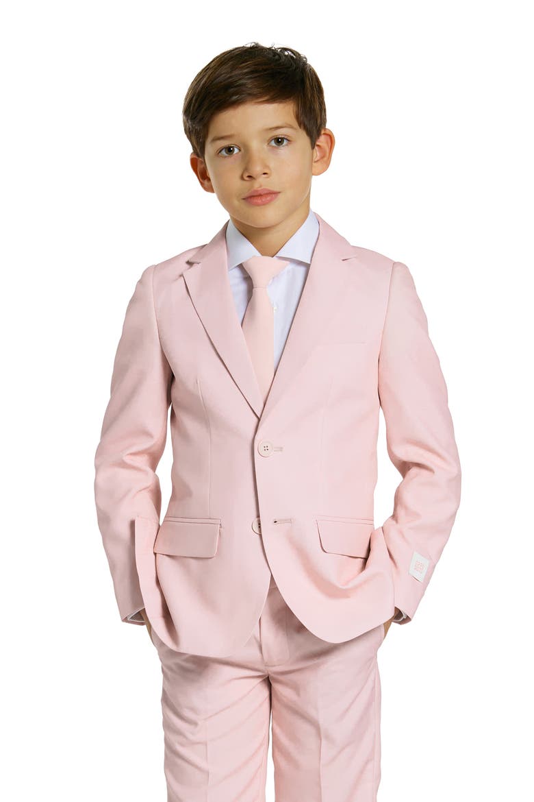 Kids' Blush Two-Piece Suit & Tie Set, Alternate, color, PINK
