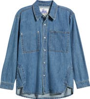 CITY BLUES Gramercy Oversize Denim Snap-Up Shirt