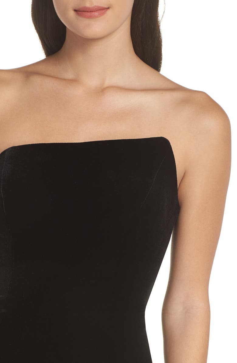 Xscape Evenings Xscape Strapless Velvet Gown, Alternate, color, 