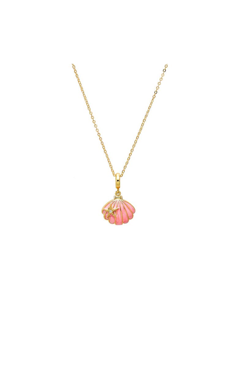 BY ADINA EDEN Starfish Accent Pink Shell Pendant Necklace, Main, color, Pink
