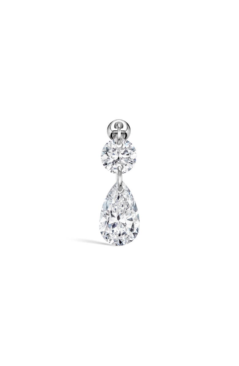 MARIA TASH Single Floating Double Diamond Threaded Charm Earring, Main, color, White Gold
