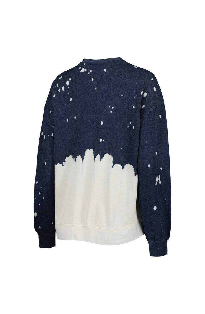 GAMEDAY COUTURE Women's Gameday Couture Navy West Virginia Mountaineers Twice As Nice Faded Dip-Dye Pullover Sweatshirt, Alternate, color, Navy