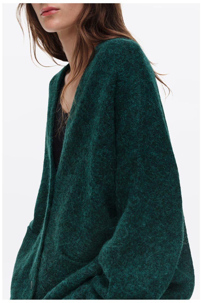 Long Alpaca Blend Cardigan, Alternate, color, DARK TEAL