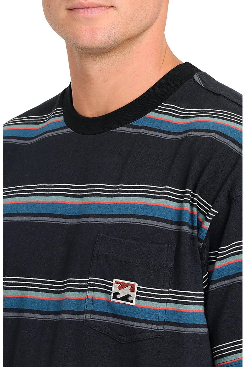 Baxter Oversize Stripe Pocket T-Shirt, Alternate, color, BLACK