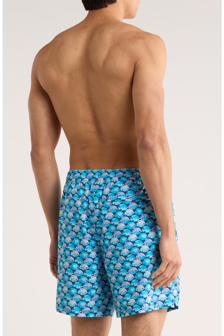 Stretch Waist 6.5-Inch Swim Trunks, Alternate, color, INDIGO