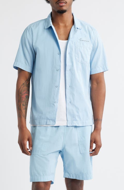 Script Logo Organic Cotton Camp Shirt