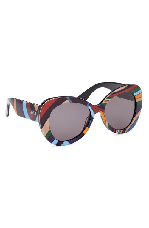 Pucci Emilio 56mm Round Sunglasses In Black