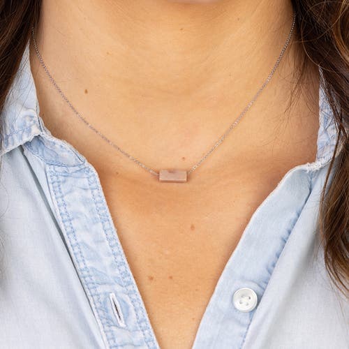 Totalee Gift You're A Gem Necklace, Pink Burnished Brass Pink In Silver