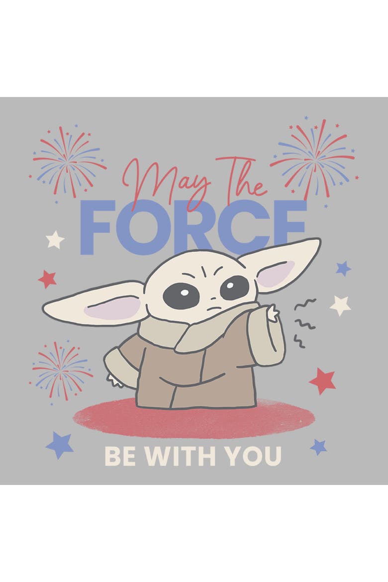 Men's Star Wars The Mandalorian The Fireworks Be With You  Graphic T-Shirt, Alternate, color, Ice Grey