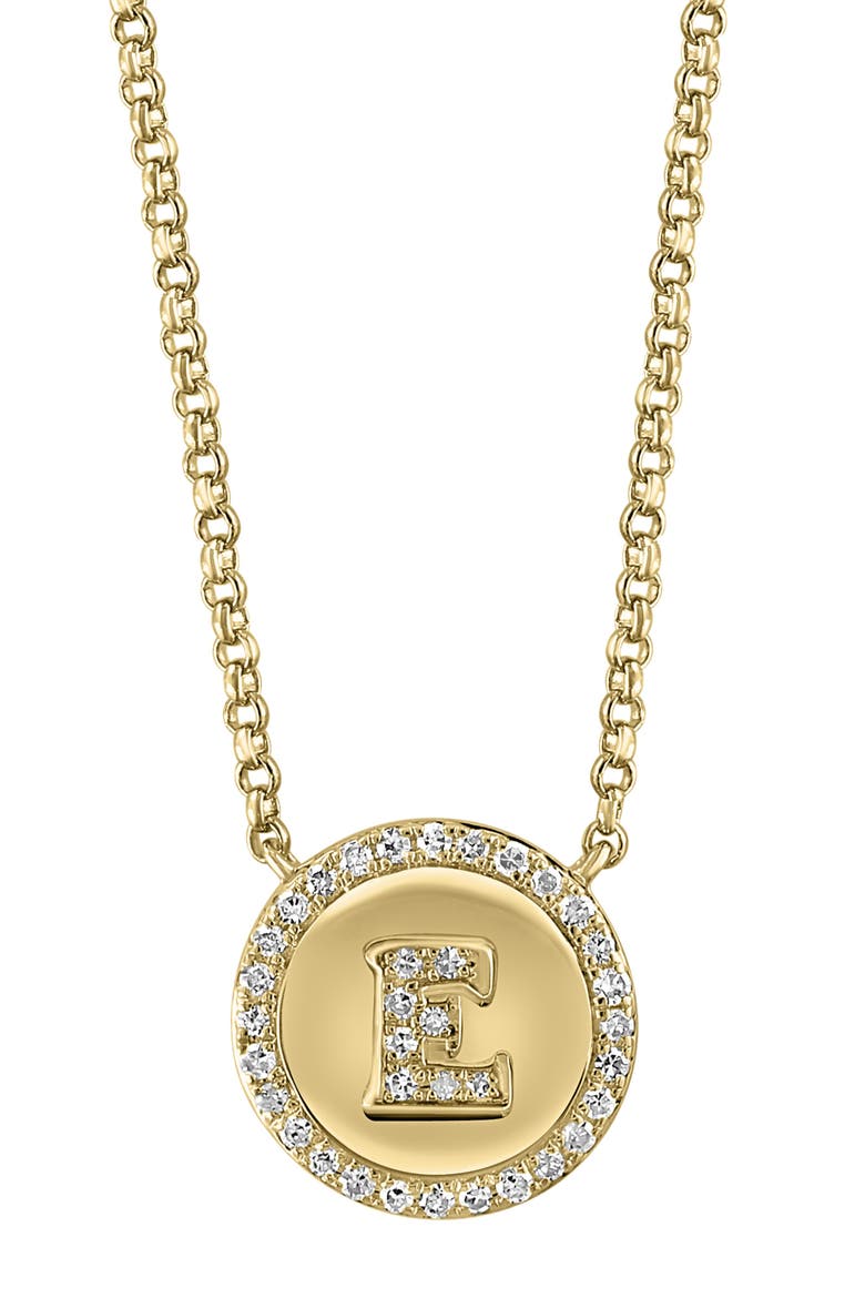 Diamond 'E' Initial Pendant Necklace, Alternate, color, GOLD