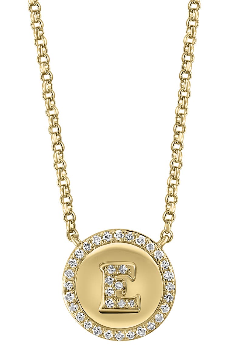 EFFY Diamond 'E' Initial Pendant Necklace, Alternate, color, Gold