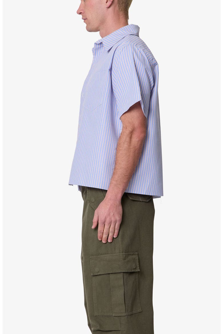 Stripe Poplin Short Sleeve Button-Up Shirt, Alternate, color, BLUE