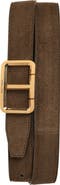TOM FORD Scored Suede T-Buckle Belt