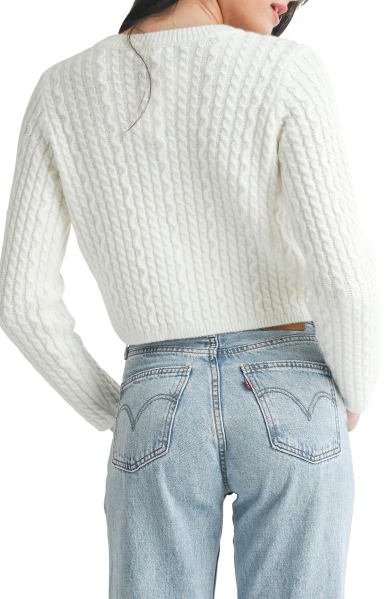 All in Favor Crop Cable Cardigan, Alternate, color, 