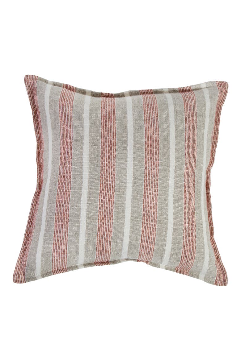 Montecito Stripe Linen Accent Pillow, Main, color, TERRA COTTA/NATURAL