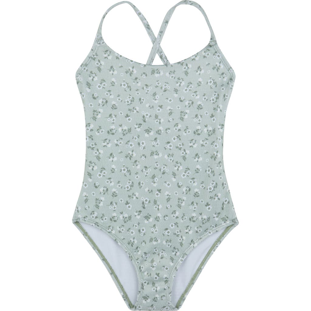 Gottex Kids Ditsy Dream Textured Criss Cross Tie Back One Piece