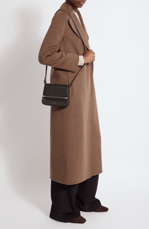 Strathberry Mini Ace Leather Crossbody Bag In Brown