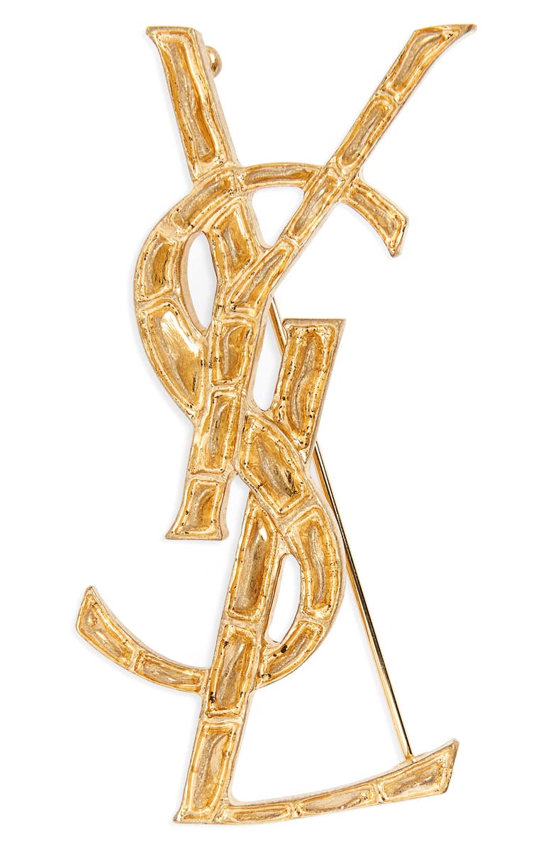 Yves Saint Laurent Saint Laurent Opyum Monogram Brooch, Main, color,