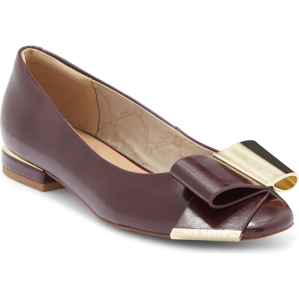 Ted Baker London Darcy Bow Flat In Burgundy