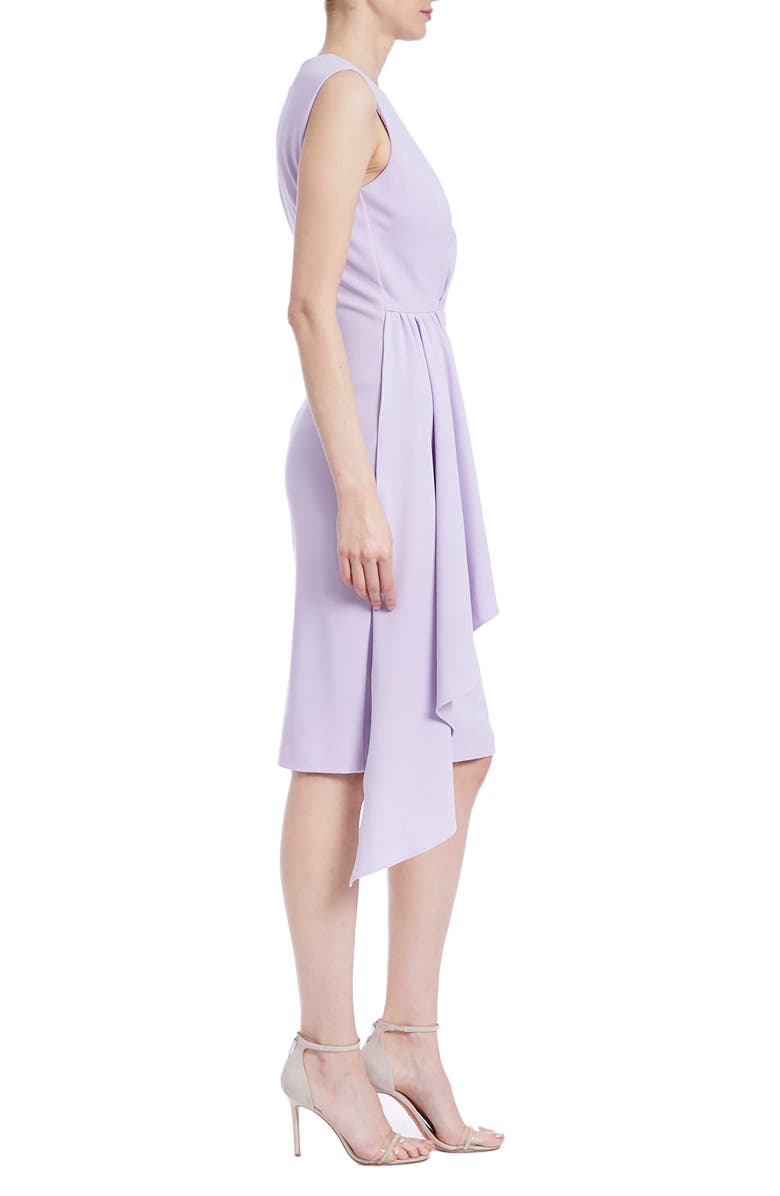 Badgley Mischka Collection Side Drape Sleeveless Sheath Dress, Alternate, color, 