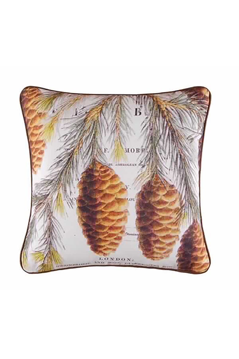 Pinecone Digital Print Throw Pillow, 18" x 18", Main, color, Brown