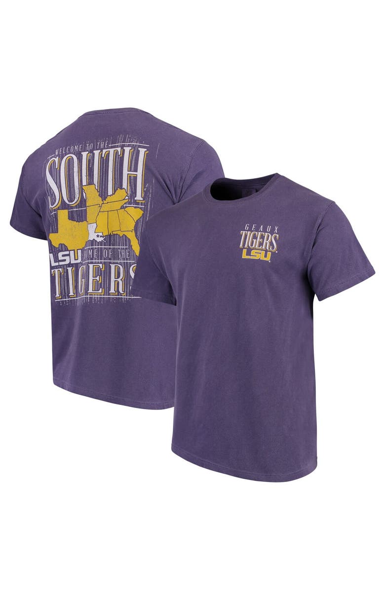 IMAGE ONE Men's Purple LSU Tigers Welcome to the South Comfort Colors T-Shirt, Main, color, 