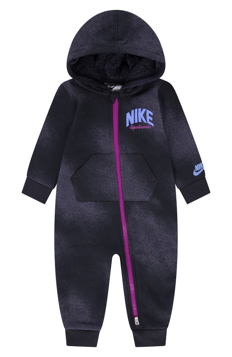Nike Powder Play Hooded Romper, Main, color, Black