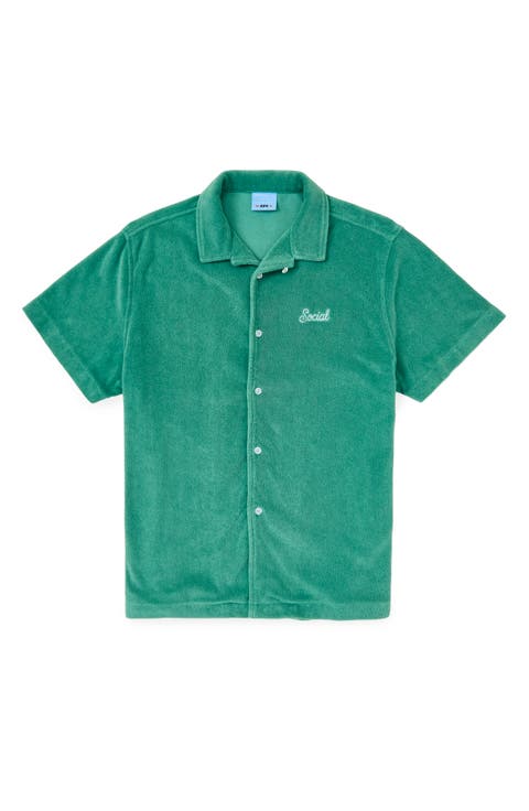 x Byrdie Terry Button-Up Shirt