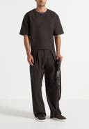 Manière De Voir Leon Boxy Cropped Hatched T-Shirt