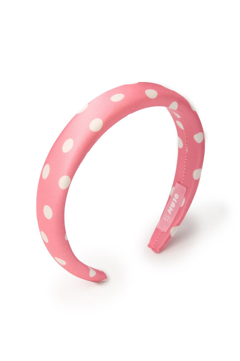 Polka Dot Silk Headband, Main, color, Pink