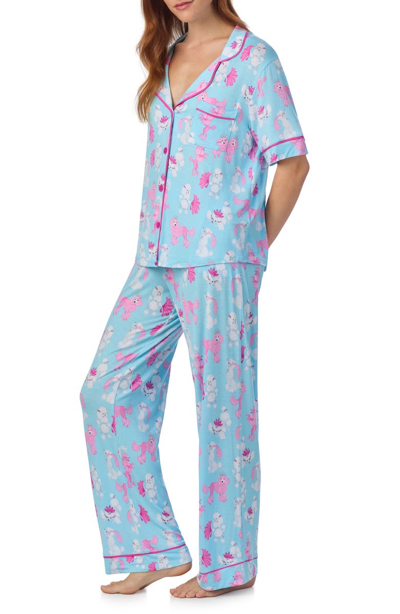 Room Service Pjs Print Pajamas, Alternate, color, Blue/ Pink Print