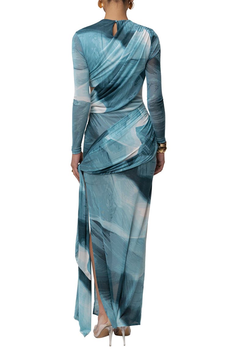Heatwave Mesh Maxi Dress, Alternate, color, Sunset Blue